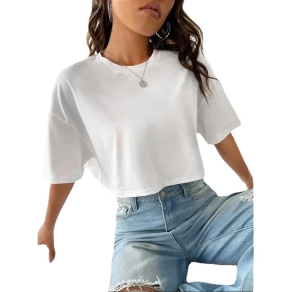 Luxury White Women Crop Top, Grab Now
